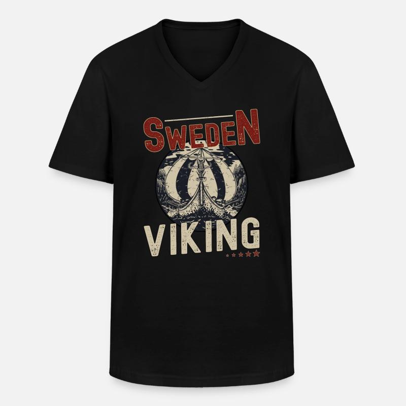 Schweden Wikinger - Männer-T-Shirt mit V-Ausschnitt - Schwarz