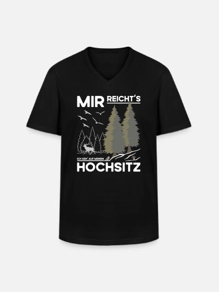 Hochsitz Jagd - Jäger Spruch - Männer-T-Shirt mit V-Ausschnitt - Schwarz