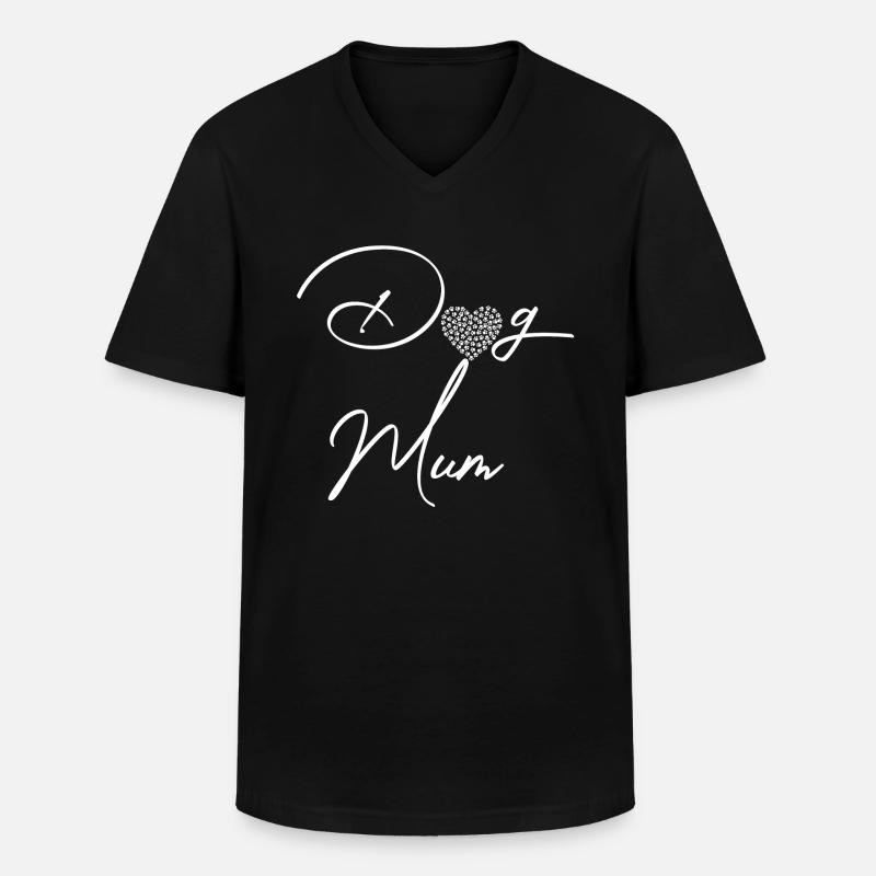 HUND MUTTER Rose Rose - Männer-T-Shirt mit V-Ausschnitt - Schwarz