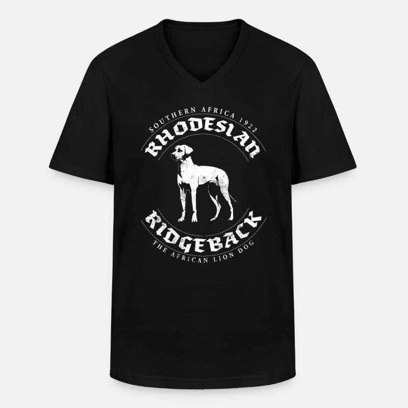 Rhodesian Ridgeback - Männer-T-Shirt mit V-Ausschnitt - Schwarz