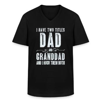 Papa papi english rock - Men's V-Neck T-Shirt - black - Front - AI Model Male 178 dark (178cm)