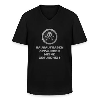 Hausaufgaben gefährden meine Gesundheit Schule - Männer-T-Shirt mit V-Ausschnitt - Schwarz - Vorne - AI Model Male 178 dark (178cm)