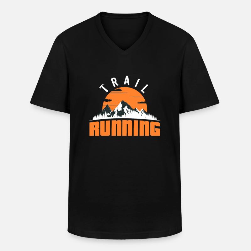 Trailrunning Trail Running Trailrunner Berglauf - Männer-T-Shirt mit V-Ausschnitt - Schwarz