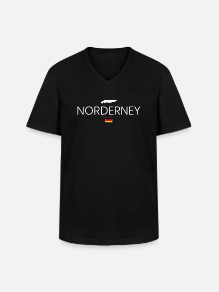 Norderney Urlaub - Männer-T-Shirt mit V-Ausschnitt - Schwarz