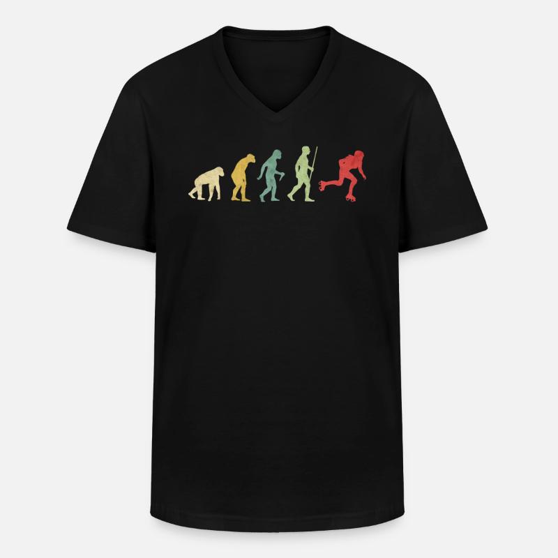Roller Skater Girl Evolution - Männer-T-Shirt mit V-Ausschnitt - Schwarz