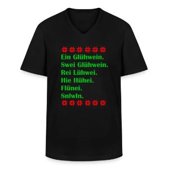 Ein Glühwein swei Glühwein Trinkspruch Weihnachten - Männer-T-Shirt mit V-Ausschnitt - Schwarz - Vorne - AI Model Male 178 dark (178cm)