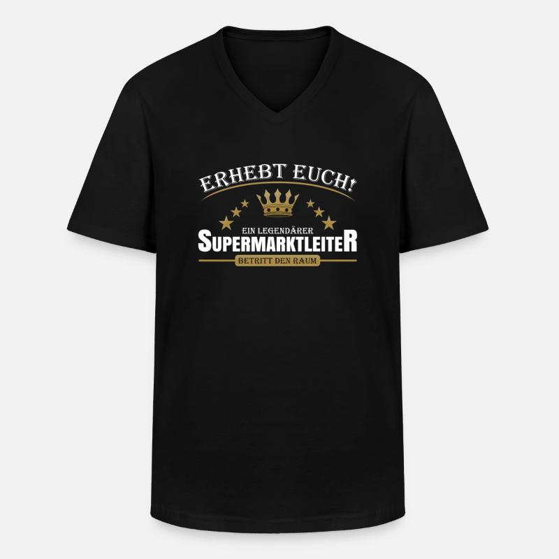 Supermarktleiter - Männer-T-Shirt mit V-Ausschnitt - Schwarz