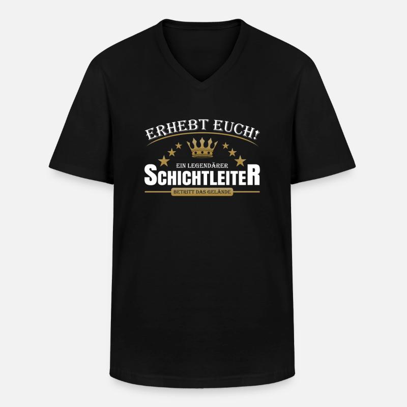 Schichtleiter - Männer-T-Shirt mit V-Ausschnitt - Schwarz
