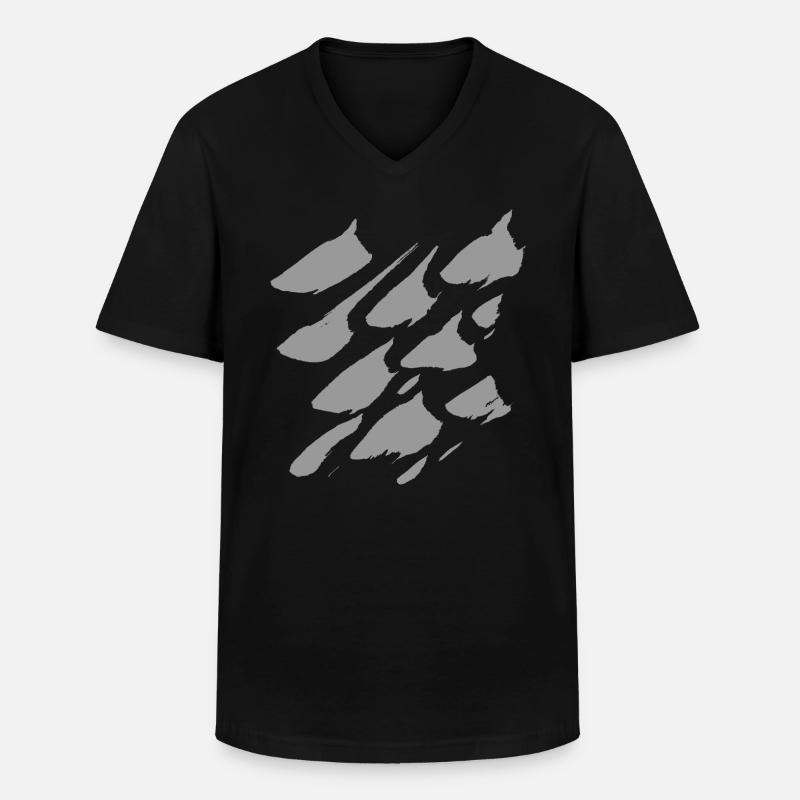 Pinsel Striche Muster - Männer-T-Shirt mit V-Ausschnitt - Schwarz