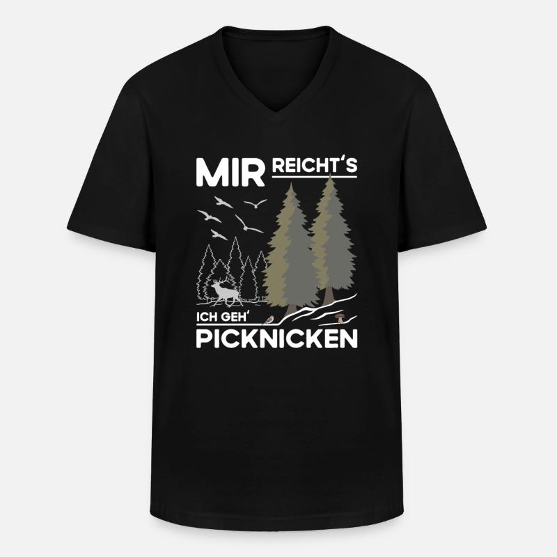 Picknicken - Männer-T-Shirt mit V-Ausschnitt - Schwarz
