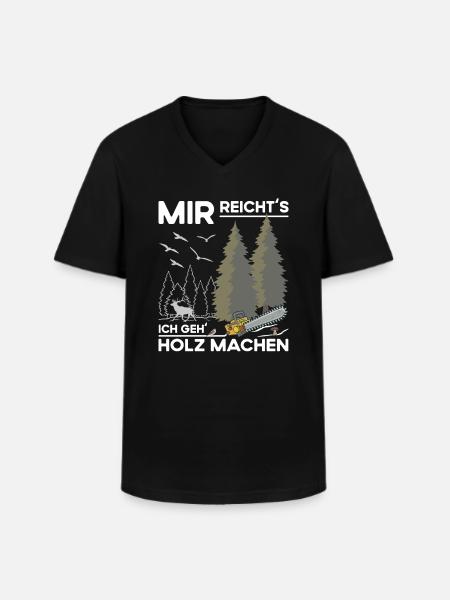 Holz Machen - Männer-T-Shirt mit V-Ausschnitt - Schwarz