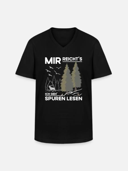 Spuren Lesen - Männer-T-Shirt mit V-Ausschnitt - Schwarz