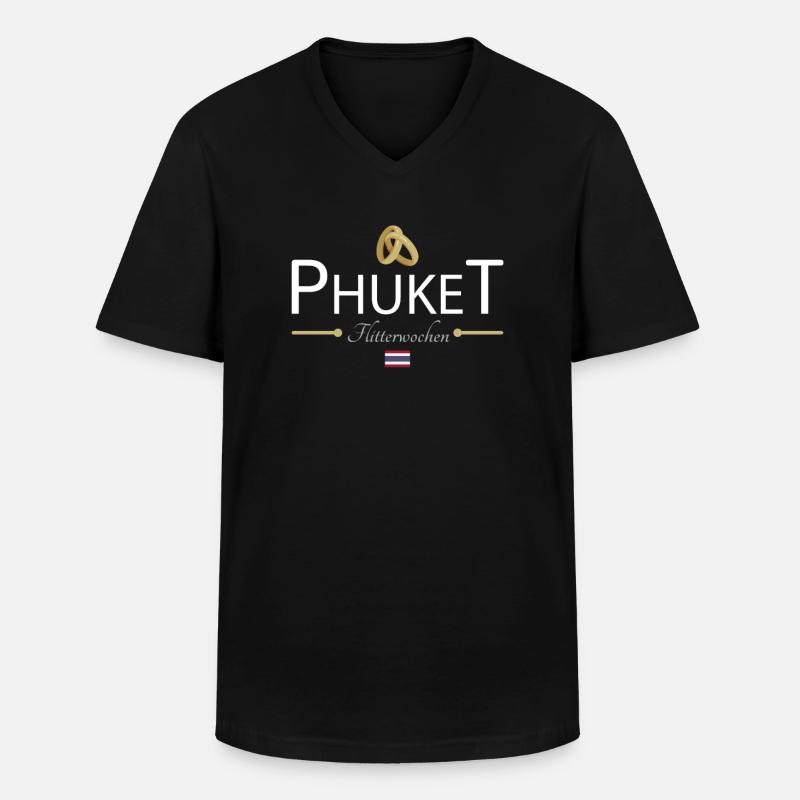 Flitterwochen Phuket - Männer-T-Shirt mit V-Ausschnitt - Schwarz