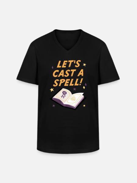 Lets cast a spell, Halloween - Men's V-Neck T-Shirt - black