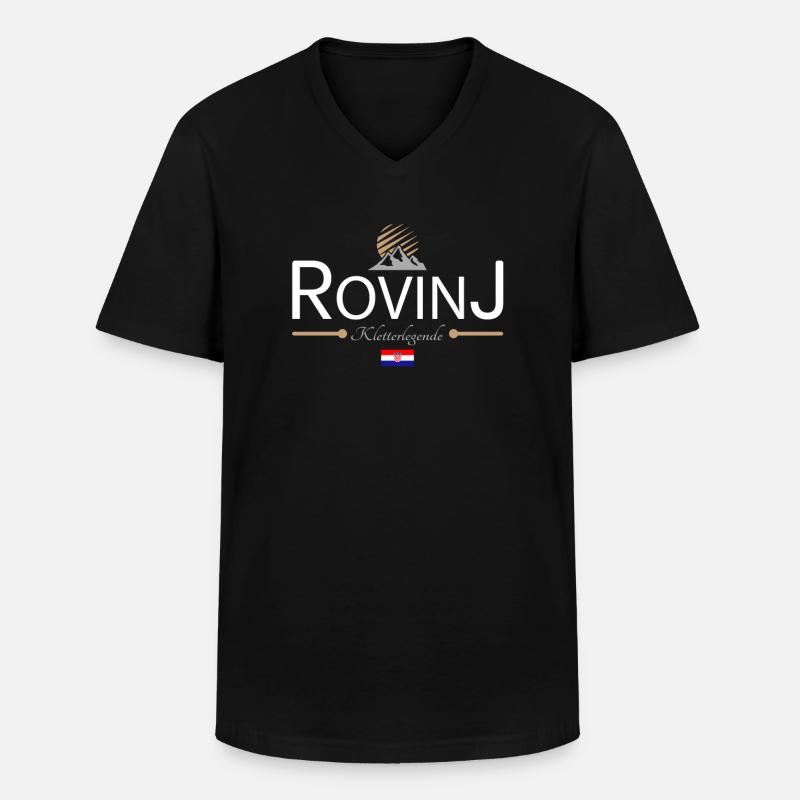 Rovinj Klettern - Männer-T-Shirt mit V-Ausschnitt - Schwarz