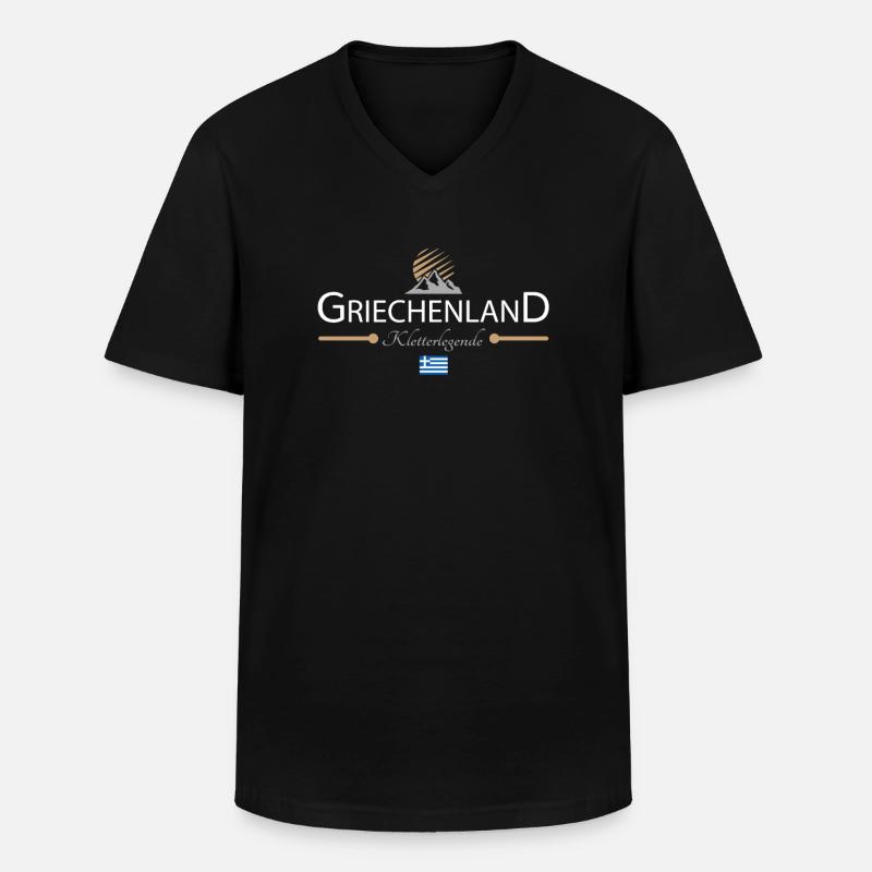 Griechenland Klettern - Männer-T-Shirt mit V-Ausschnitt - Schwarz