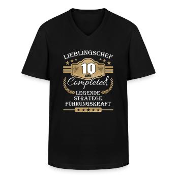 10 Jahre Jubiläum Chef - Männer-T-Shirt mit V-Ausschnitt - Schwarz - Vorne - AI Model Male 178 dark (178cm)