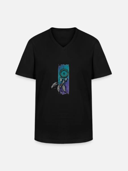 Whimsical Reverie: Pastel Dreamcatcher - Men's V-Neck T-Shirt - black