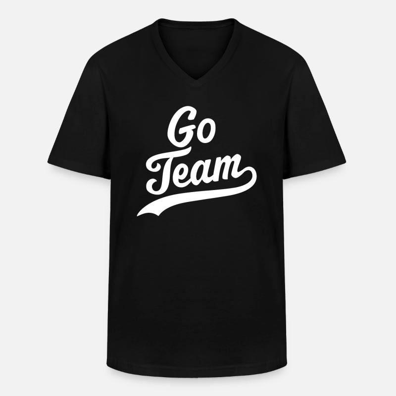 Go-Team - Männer-T-Shirt mit V-Ausschnitt - Schwarz