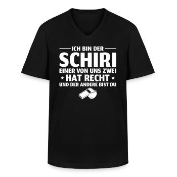 Schiri Referee Fußball Schiedsrichter - Männer-T-Shirt mit V-Ausschnitt - Schwarz - Vorne - AI Model Male 178 dark (178cm)