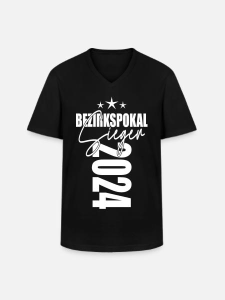 Bezirkspokal Sieger 2024 - Männer-T-Shirt mit V-Ausschnitt - Schwarz