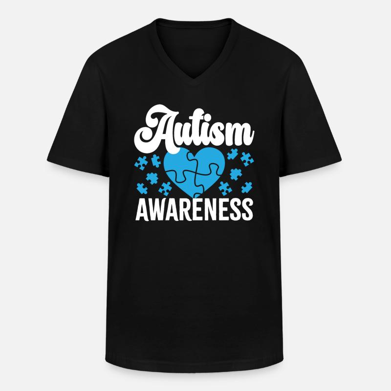 Bewusstsein für Autismus - Männer-T-Shirt mit V-Ausschnitt - Schwarz