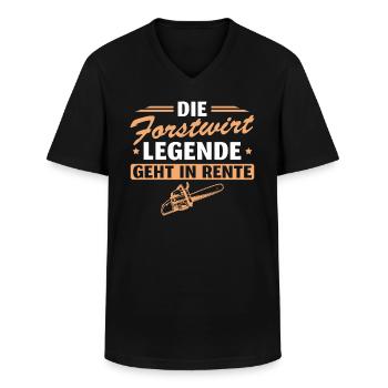 Rentner Forstwirt in Rente Holzfäller - Männer-T-Shirt mit V-Ausschnitt - Schwarz - Vorne - AI Model Male 178 dark (178cm)