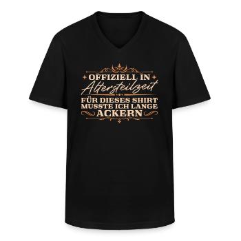 Altersteilzeit Angehende Rente Lange Ackern - Männer-T-Shirt mit V-Ausschnitt - Schwarz - Vorne - AI Model Male 178 dark (178cm)