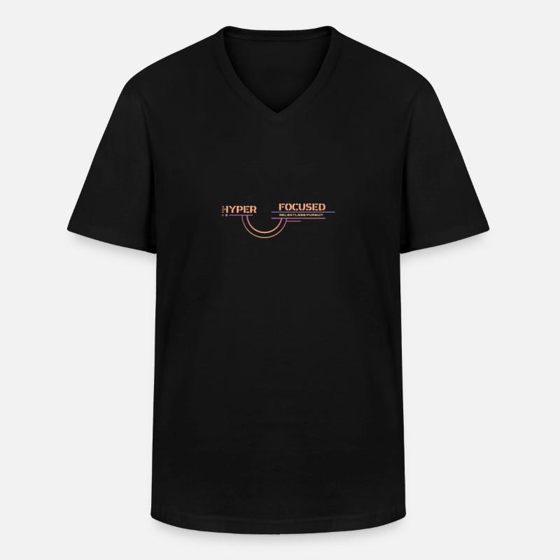 Poursuite hyper concentrée et implacable - T-shirt col V Homme - noir