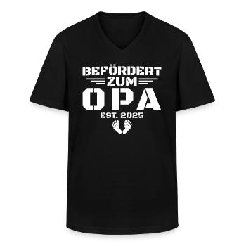 Befördert zum Opa Est 2025 - Männer-T-Shirt mit V-Ausschnitt - Schwarz - Vorne - AI Model Male 178 dark (178cm)