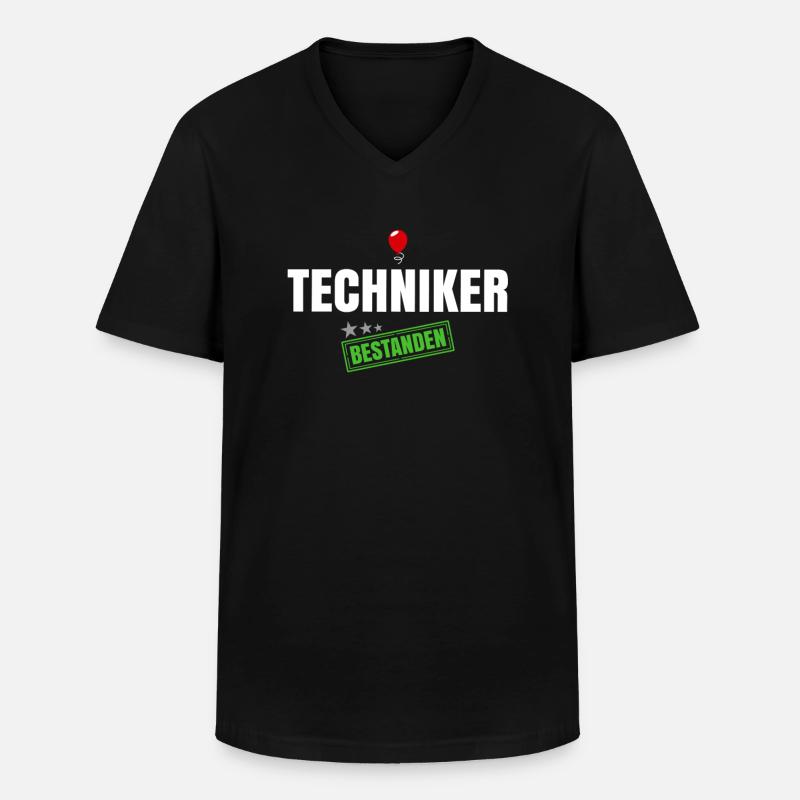 Techniker Bestanden - Männer-T-Shirt mit V-Ausschnitt - Schwarz