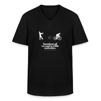 Extra Portion Motivation für Fahrradfahrer Zombie - Männer-T-Shirt mit V-Ausschnitt - Schwarz - Vorne - AI Model Male 178 dark (178cm)