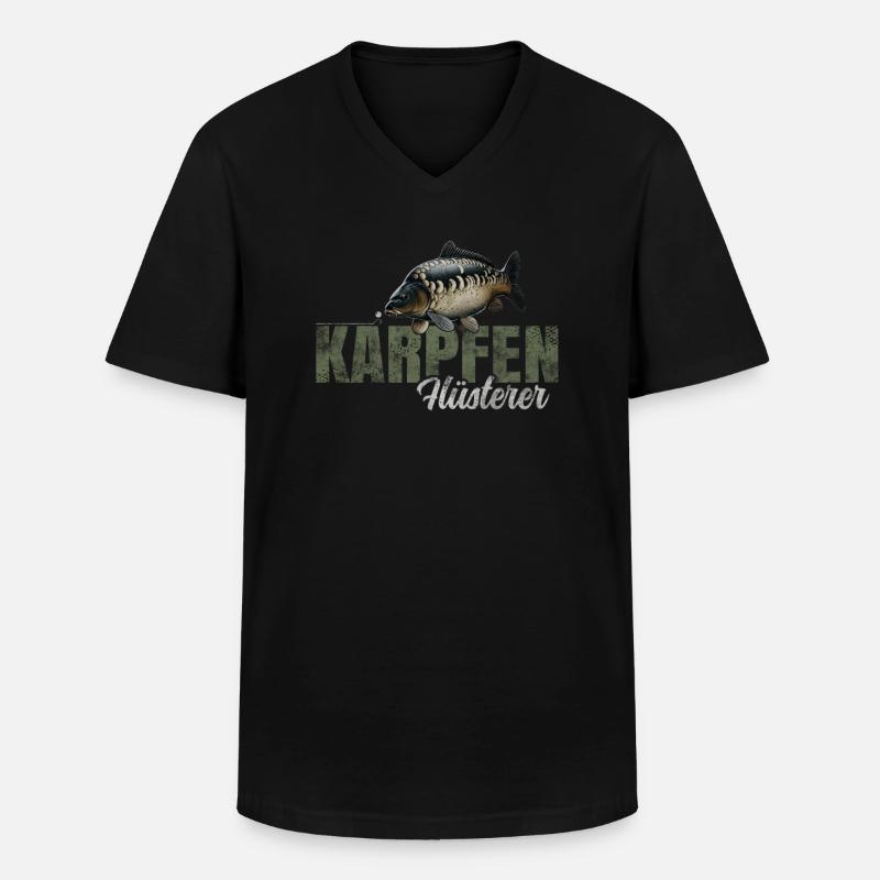 Karpfen Flüsterer - Männer-T-Shirt mit V-Ausschnitt - Schwarz
