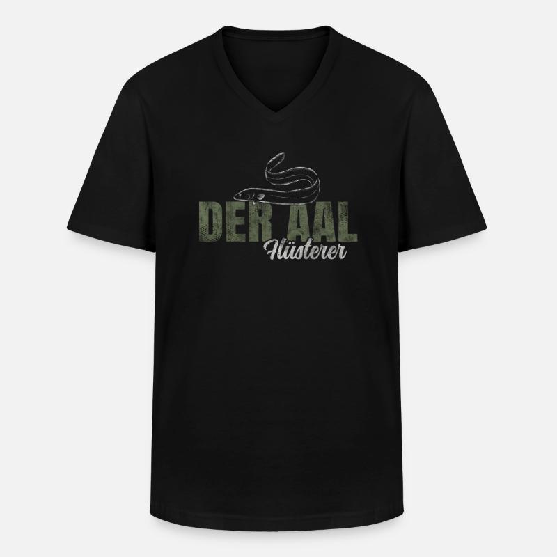 Der Aal Flüsterer - Männer-T-Shirt mit V-Ausschnitt - Schwarz
