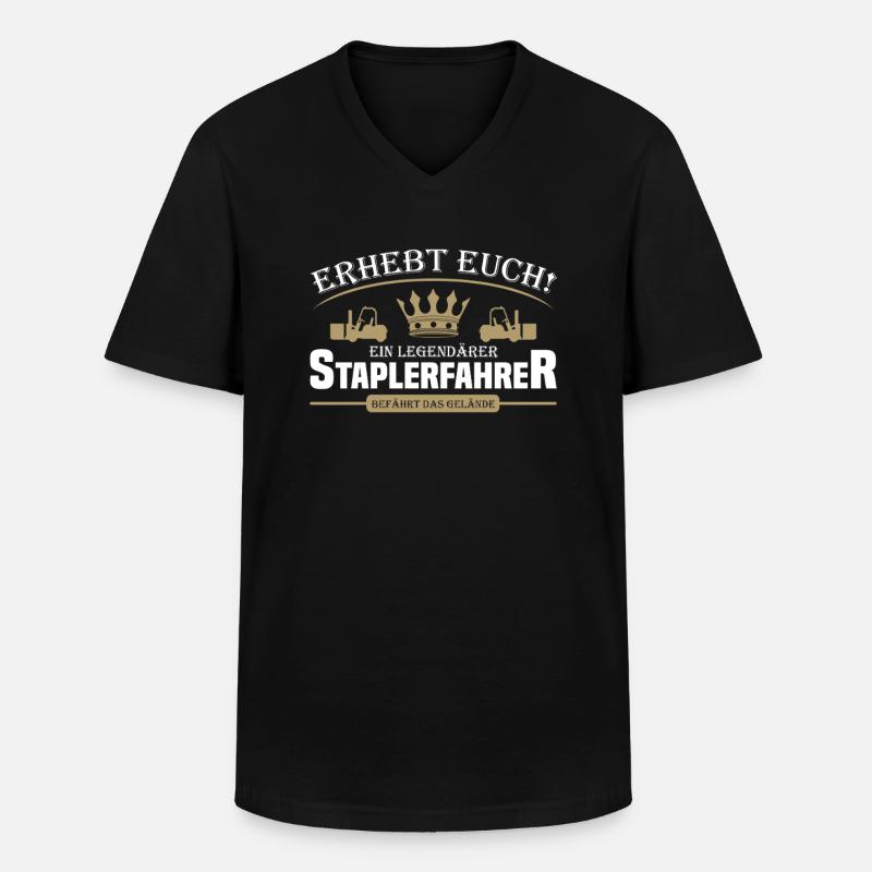 Staplerfahrer - Männer-T-Shirt mit V-Ausschnitt - Schwarz