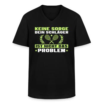 Tennis Schläger ist nicht das Problem - Männer-T-Shirt mit V-Ausschnitt - Schwarz - Vorne - AI Model Male 178 dark (178cm)