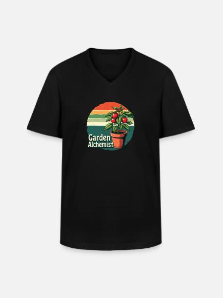 Garden Alchemist Retro Tomato - Men's V-Neck T-Shirt - black