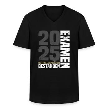 Notfallsanitäter Examen 2025 - Männer-T-Shirt mit V-Ausschnitt - Schwarz - Vorne - AI Model Male 178 dark (178cm)