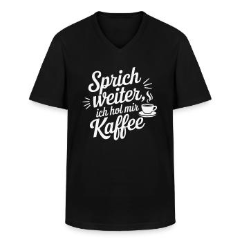 Kaffee Spruch - Männer-T-Shirt mit V-Ausschnitt - Schwarz - Vorne - AI Model Male 178 dark (178cm)