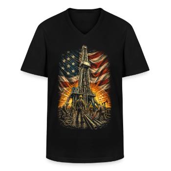 Bohrinsel Ölplattformarbeiter - Männer-T-Shirt mit V-Ausschnitt - Schwarz - Vorne - AI Model Male 178 dark (178cm)