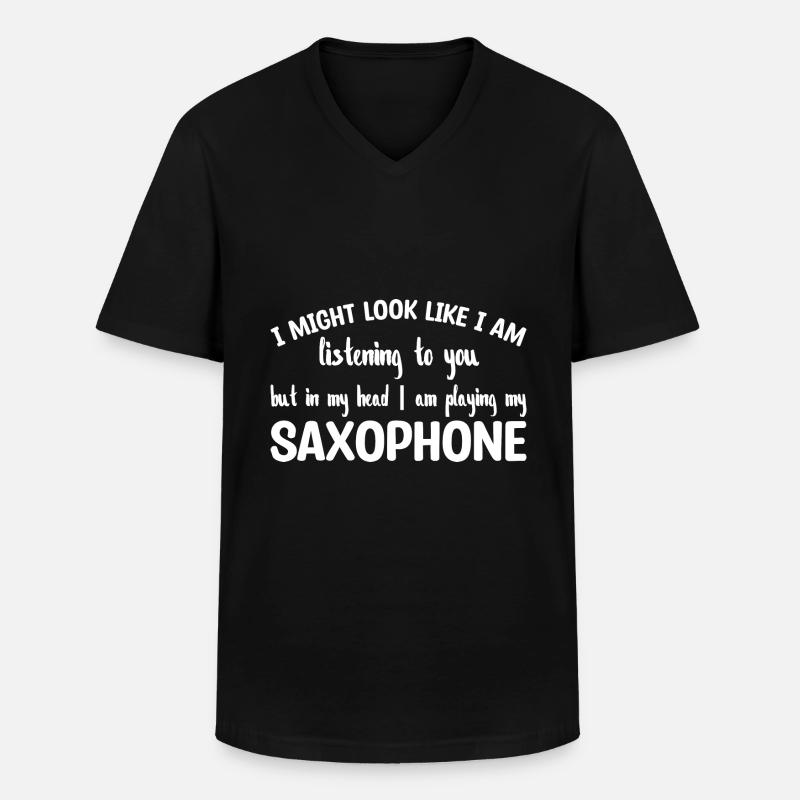 Saxophon Spruch Instrument - Männer-T-Shirt mit V-Ausschnitt - Schwarz