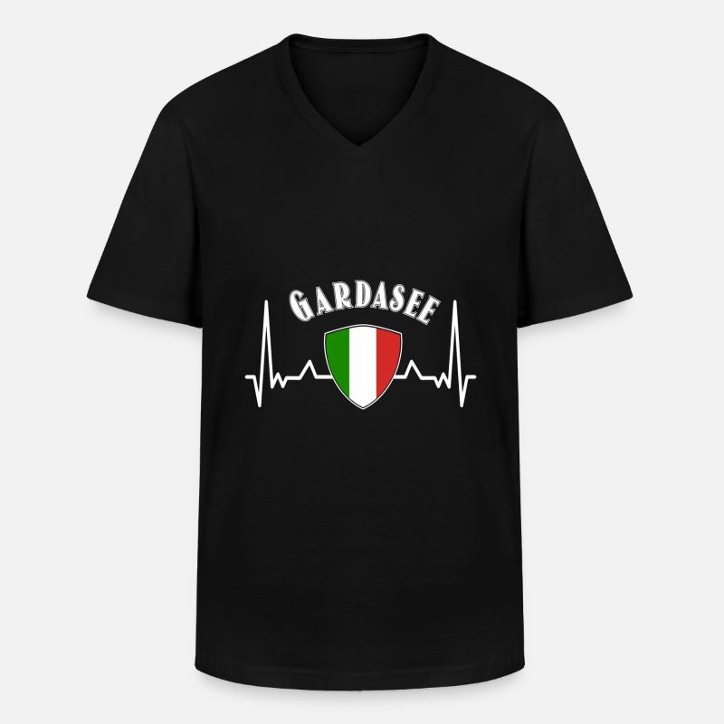 Gardasee - Männer-T-Shirt mit V-Ausschnitt - Schwarz