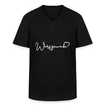 Warszawa Herzschlag Warschau - Männer-T-Shirt mit V-Ausschnitt - Schwarz - Vorne - AI Model Male 178 dark (178cm)