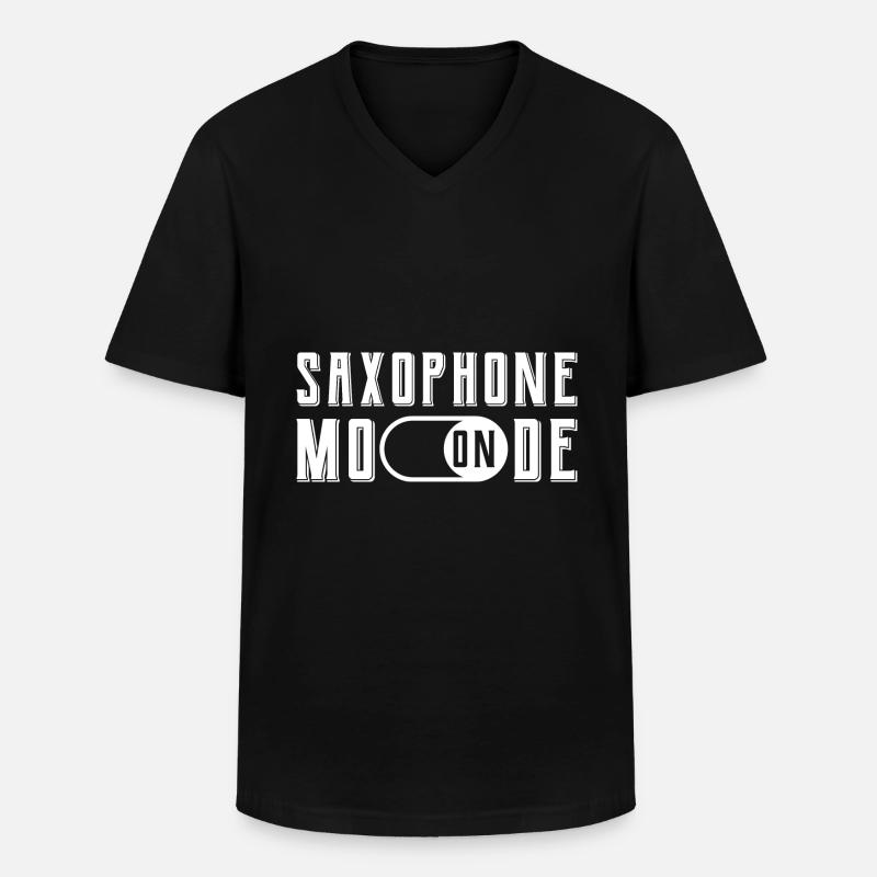 Saxophon Sprüche - Männer-T-Shirt mit V-Ausschnitt - Schwarz