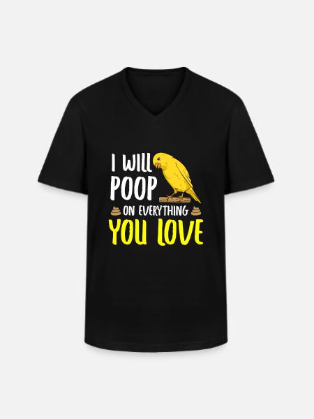 Funny Canary Saying / Bird - Men's V-Neck T-Shirt - black
