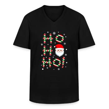 Ho Ho Ho Weihnachten, Nikolaus, Advent - Männer-T-Shirt mit V-Ausschnitt - Schwarz - Vorne - AI Model Male 178 dark (178cm)