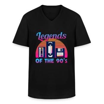Legenden der 90er Jahre / Retro Design - Männer-T-Shirt mit V-Ausschnitt - Schwarz - Vorne - AI Model Male 178 dark (178cm)