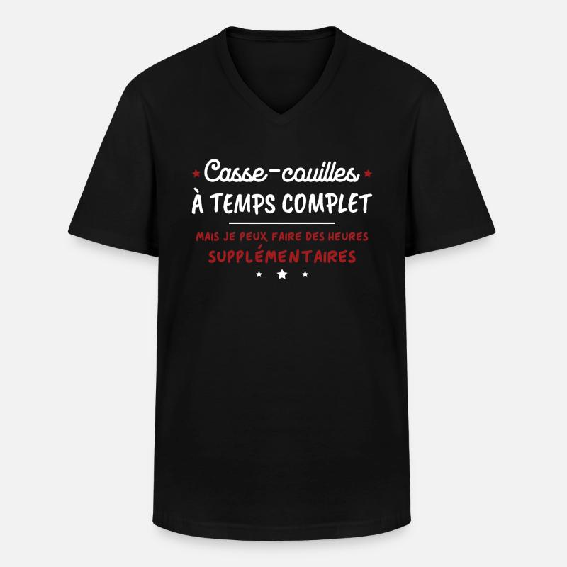 Humorous Full-time ballbreakers - Men's V-Neck T-Shirt - black