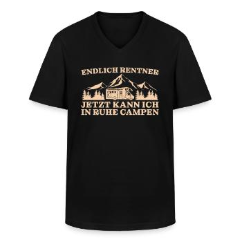 Rentner In Ruhe Campen Rente - Männer-T-Shirt mit V-Ausschnitt - Schwarz - Vorne - AI Model Male 178 dark (178cm)