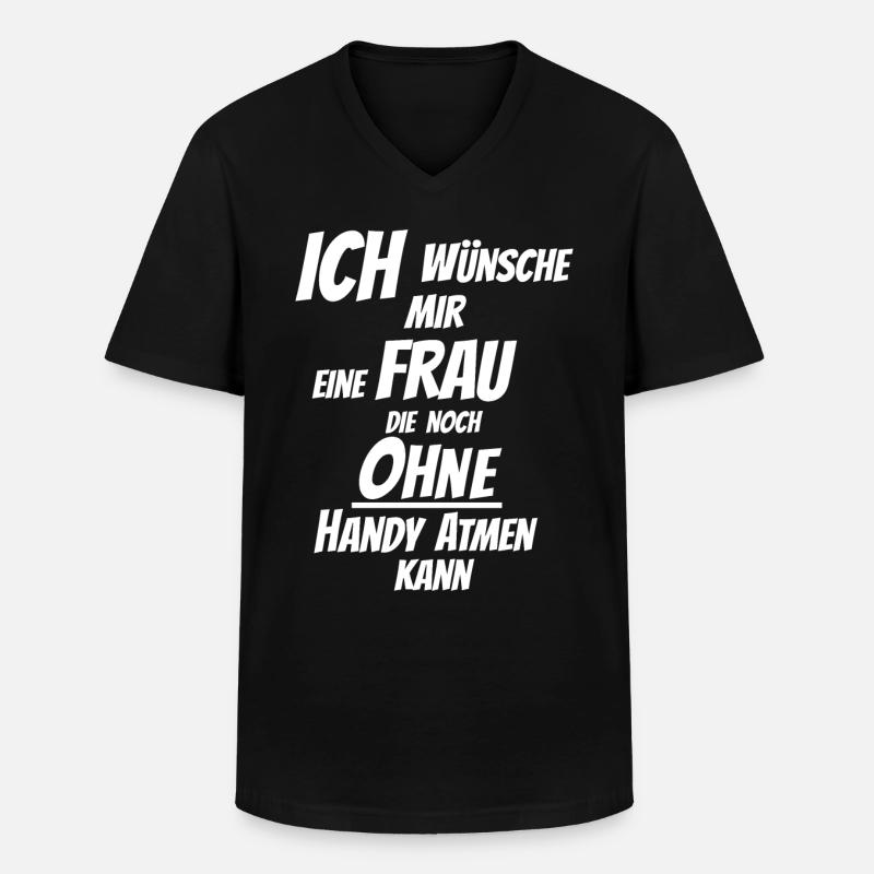 suche echte Frau - Männer-T-Shirt mit V-Ausschnitt - Schwarz
